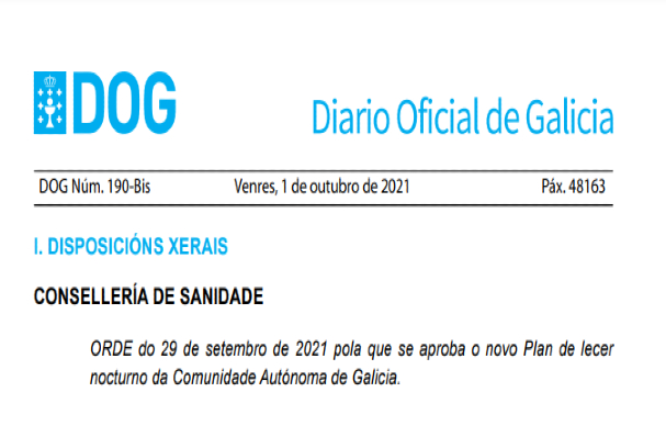 ORDE do 29 de setembro de 2021 pola que se aproba o novo Plan de lecer nocturno da Comunidade Autónoma de Galicia